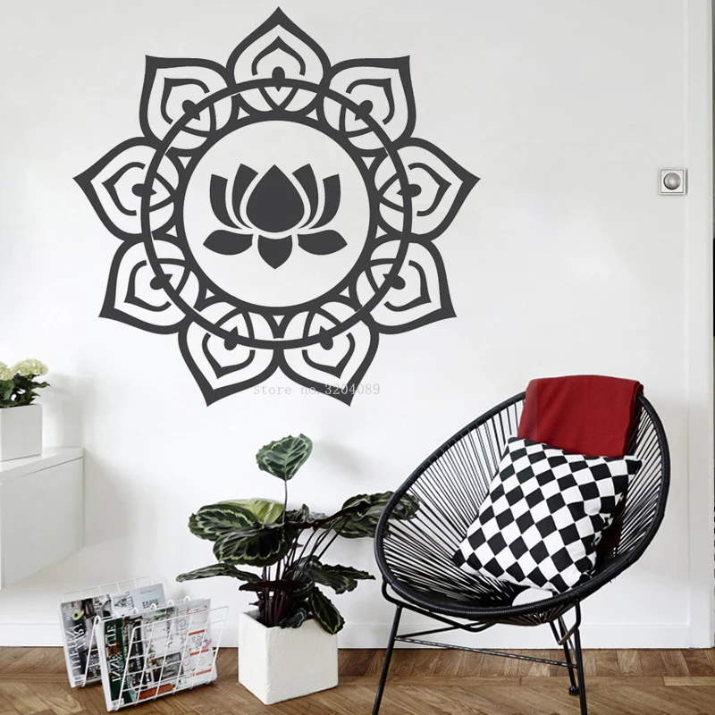 Мандала Цветок стикер стены простой дизайн медитация Лотос украшение дома