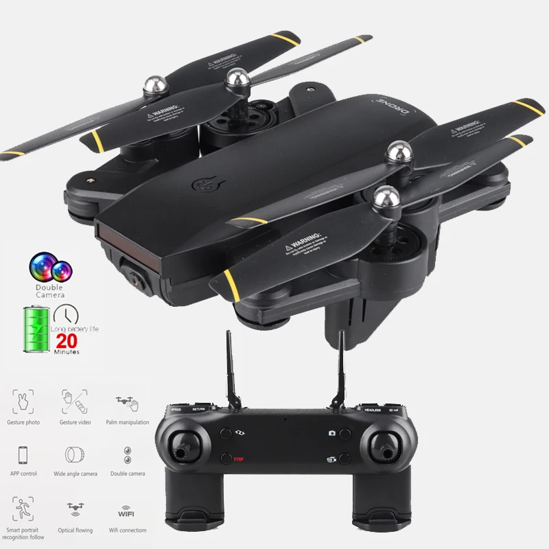 Складной Радиоуправляемый Дрон с hd 4k wifi Двойная камера SG700 Вертолет Оптический