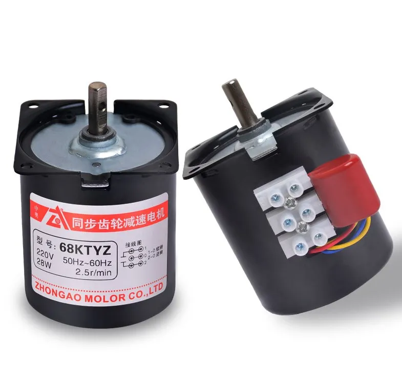 

Двигатель редуктора переменного тока 220 В с постоянным магнитом, синхронный двигатель с монтажным основанием 68KTYZ
