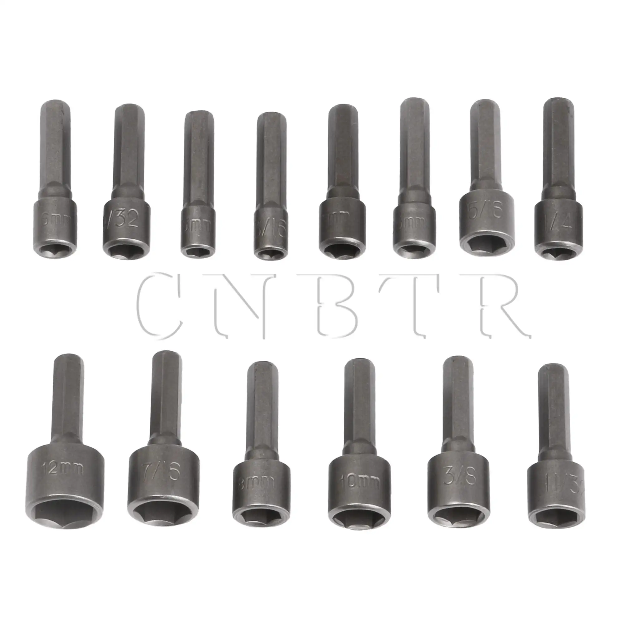 

CNBTR 14Pcs Power Nuts Hex Socket Drivers Screw Wrenches Repairing Drill Part
