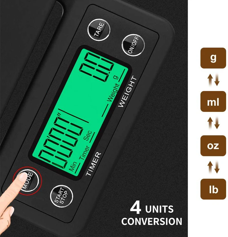 

Digital Drip Coffee Scale with Timer 0.1g High Precision Electronic Scales Kitchen food Scale LCD Weight Balance