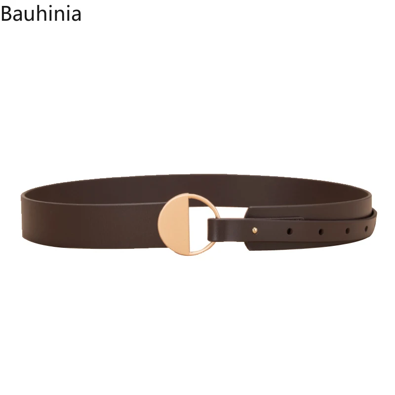 Bauhinia New Comfortable/Fashion 105cm Woman Belt Soft Two-Layer Cowhide Black Design All-match Decoration Cummerbunds