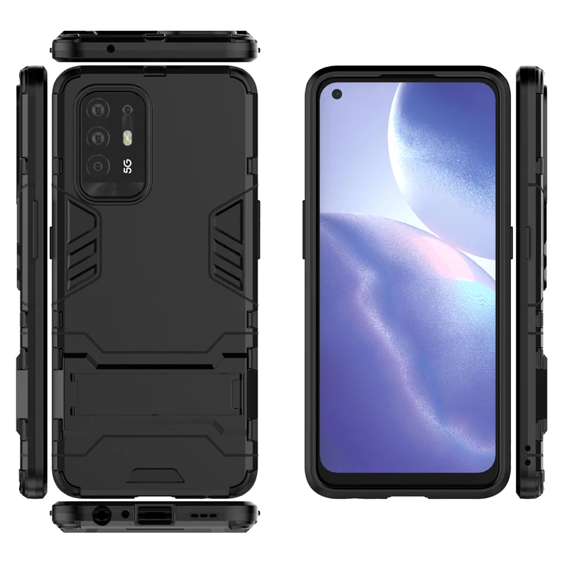 for oppo f19 pro plus 5g case cover for oppo f19 pro plus 5g rubber kickstand shell robot armor funda capa protective phone case free global shipping