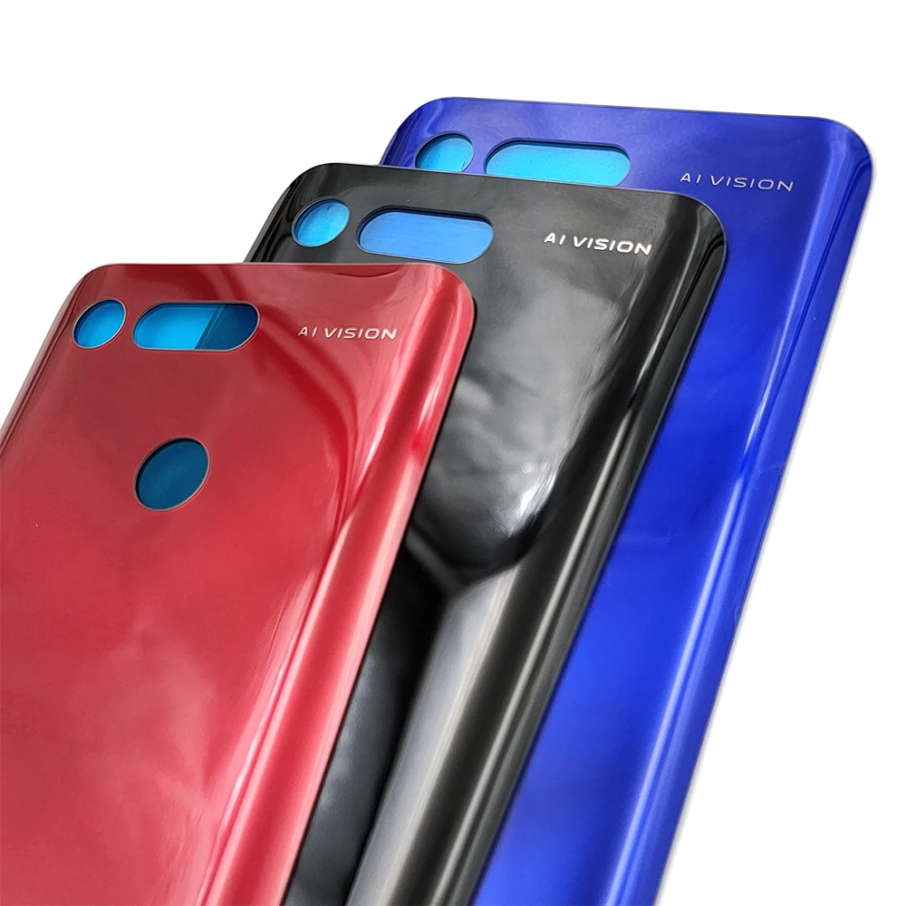 Чехол для Huawei Honor V20 стеклянный с логотипом и клейкой наклейкой | Мобильные