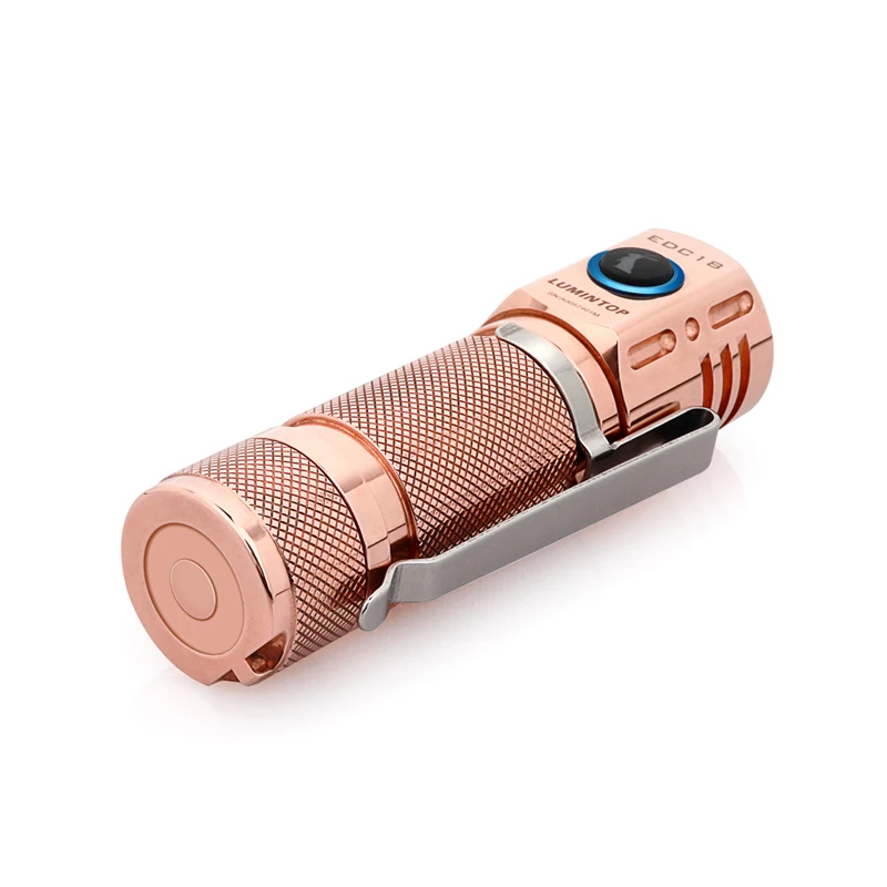 Lumintop EDC18 медный фонарик EDC боковой переключатель Anduril UI 2800 люмен 18650 с диффузором |