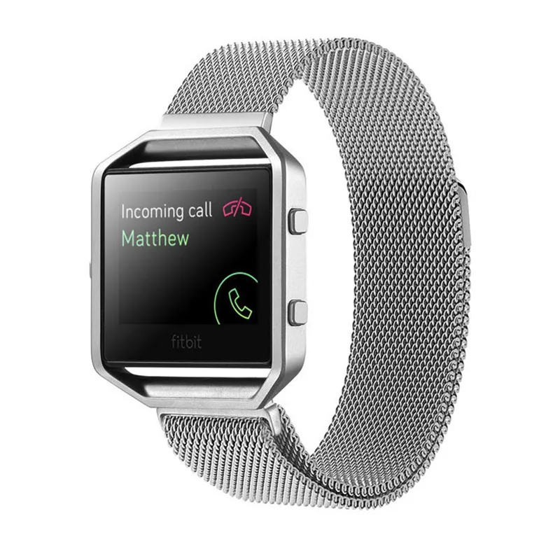Stainless Steel Strap for Fitbit Blaze Wristbands with Protective Case Magnetic Milanese Loop Womens Mens Replacement Band | Электроника