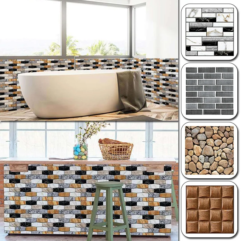 

1PC 30x30cm 3D Wall Sticker DIY for Living Room Background Brick Self Adhesive Mosaic Wallpaper Home Decoration