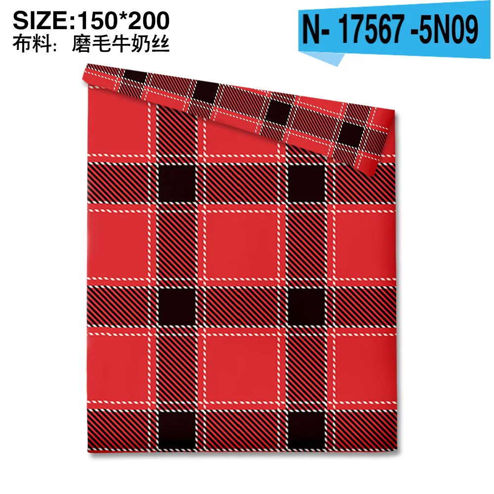 Красный плед ткань постельного белья из 3 предметов коллекции в мелкую клетку