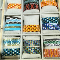 10 pcslot fashion bohemia style bracelets for women and men color beads wristband wholesale
