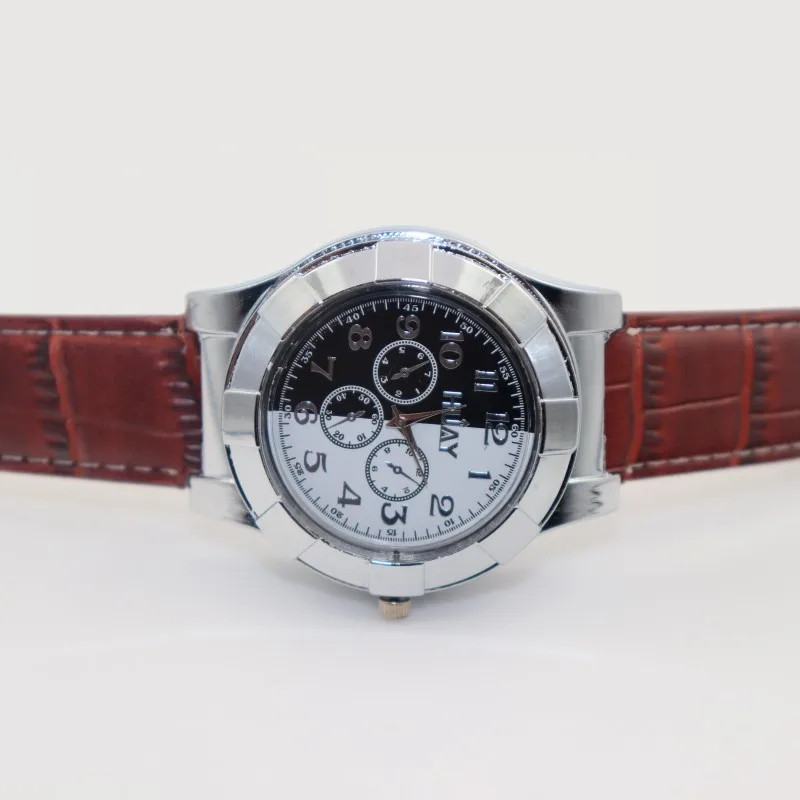 

Cigarette Lighter Watch Men Casual Quartz watches Leather Sports Watch Men Rechargeable USB Flameless Lighter F667 1pcs