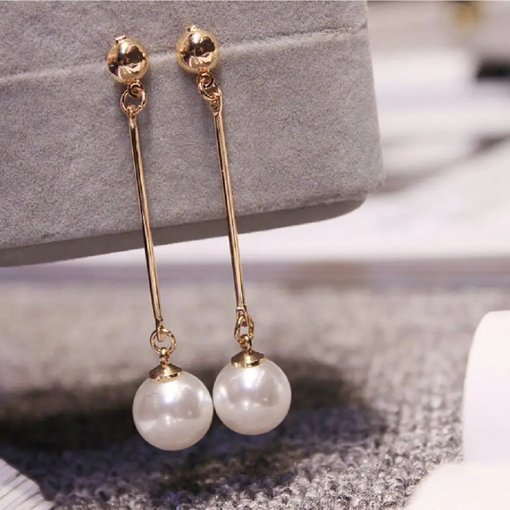 Корейские жемчужные длинные висячие серьги с кисточками для женщин милые в