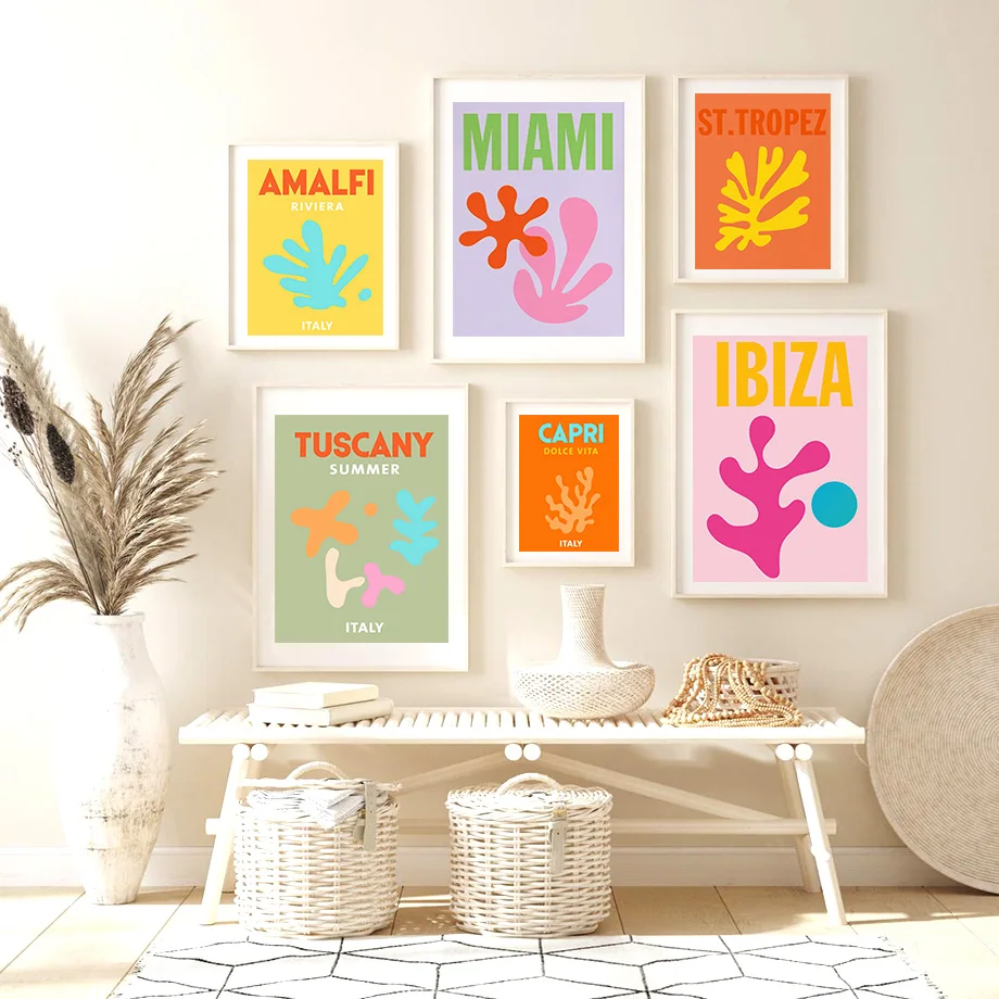 

Abstract World Travel City Capri Amalfi Wall Art Canvas Painting Nordic Posters And Prints Wall Pictures For living Room Decor