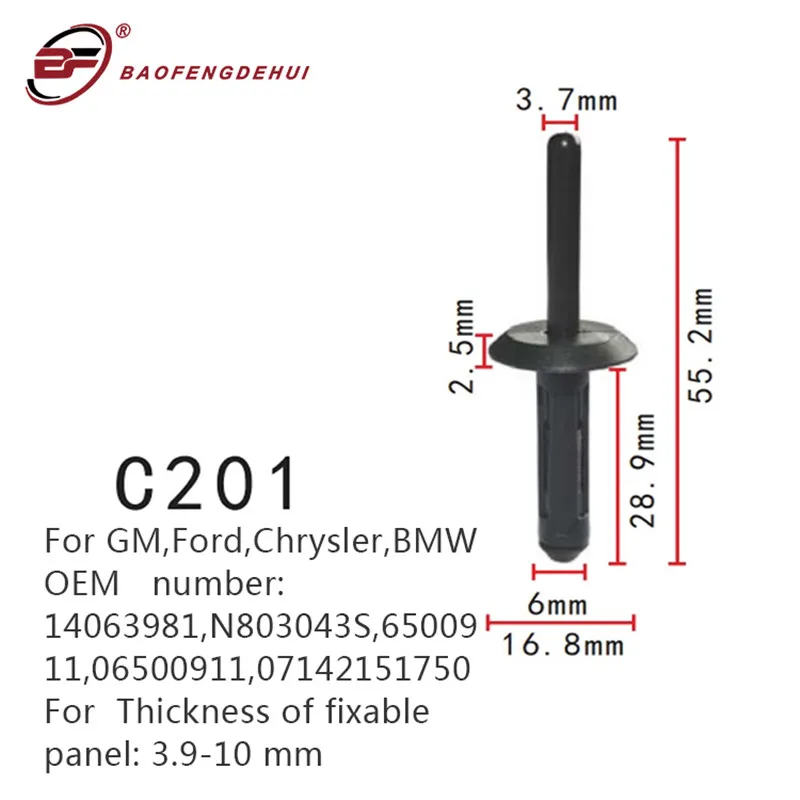 

Positioner For Car Fastener Clamp Thickness Of Fixable Panel: 3.9-10 Mm For GM,Ford,Chrysler,BMW 6500911,06500911,07142151750