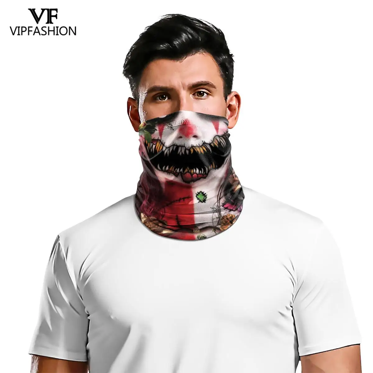 Модный клоун Джокер 3D забавное лицо Призрак печать шеи шарф волшебный лыжи