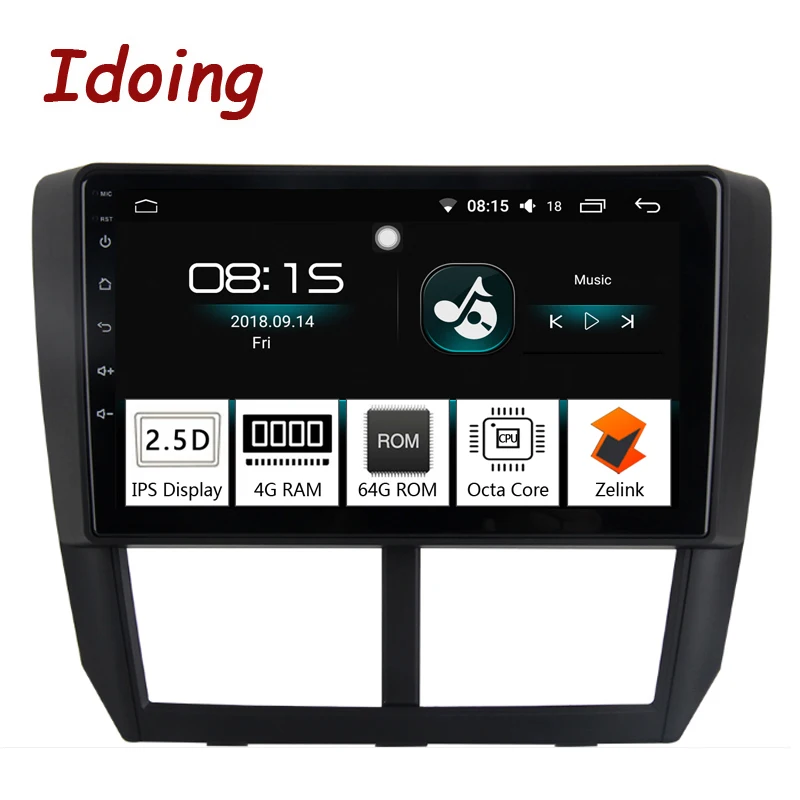 Автомагнитола Idoing 1DIN 9 дюймов GPS мультимедийный плеер Android 2008 для Subaru Forester 2012- 4 Гб +
