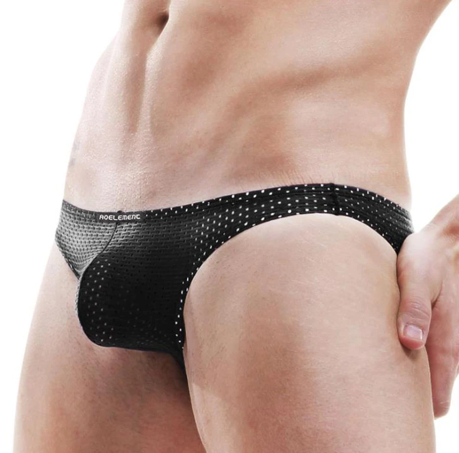 Мужское Сетчатое крутое дышащее нижнее белье из ледяного шелка мужское бикини с