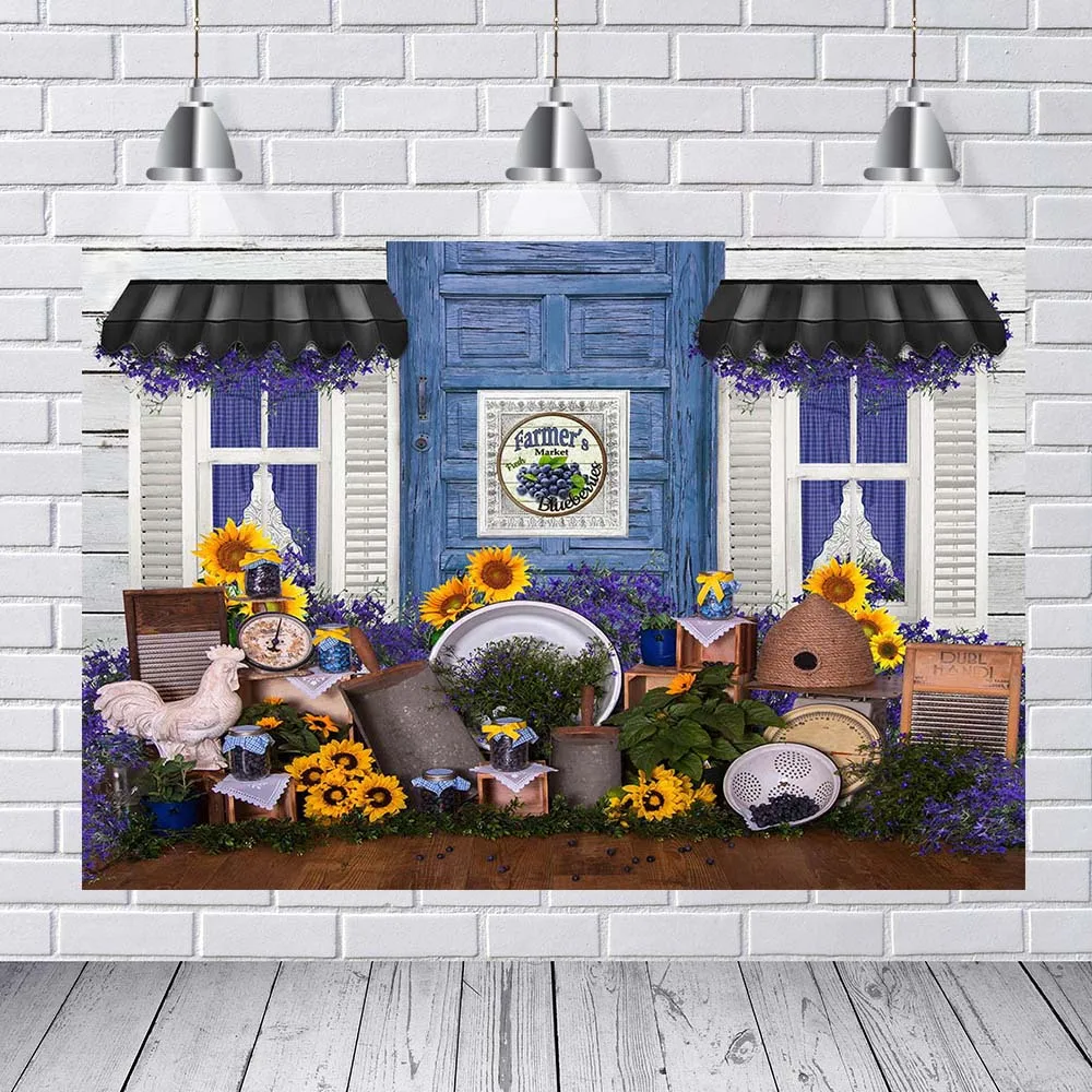 Фон для фотосъемки новорожденных Детские Ферма с разноцветными цветами и