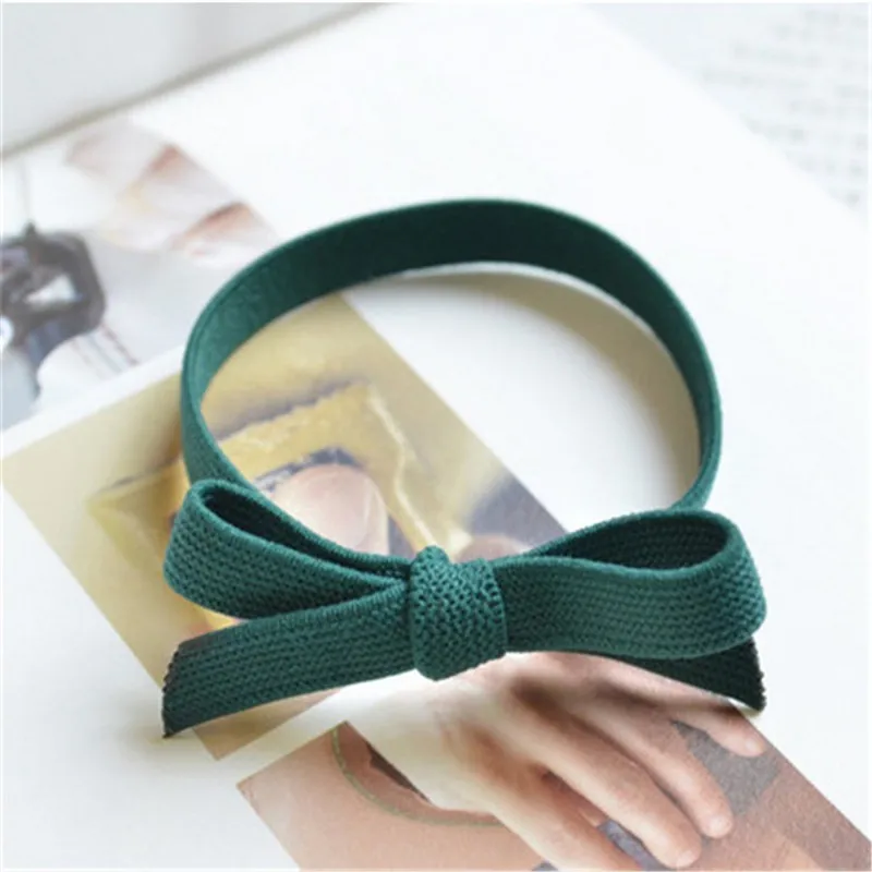 Solid Bow Knot Hair Bands Hot Sale Colorful Lowest Price For Beautifully Women Girl Elastic Ties Band Rope wholesale | Красота и