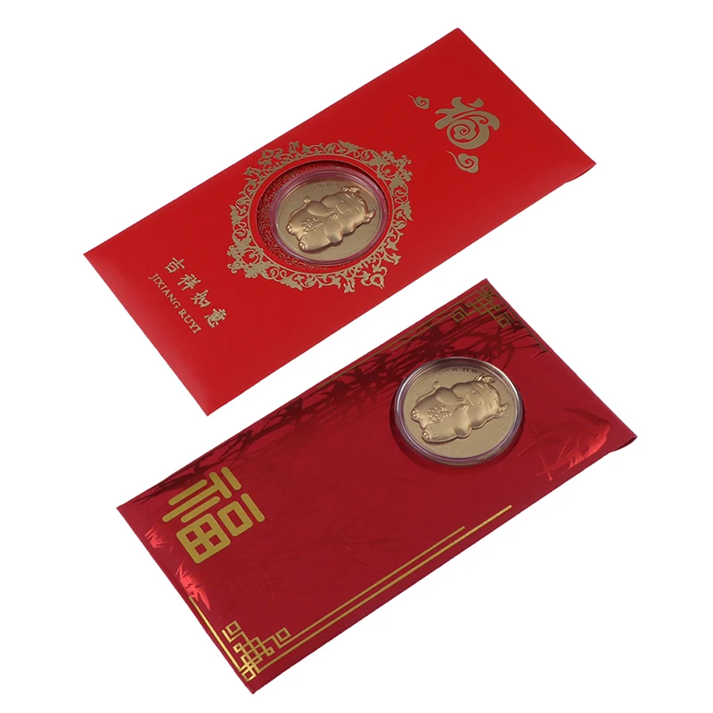 2021 новый год золотая монета искусственная кожа подарок сувенир счастливый