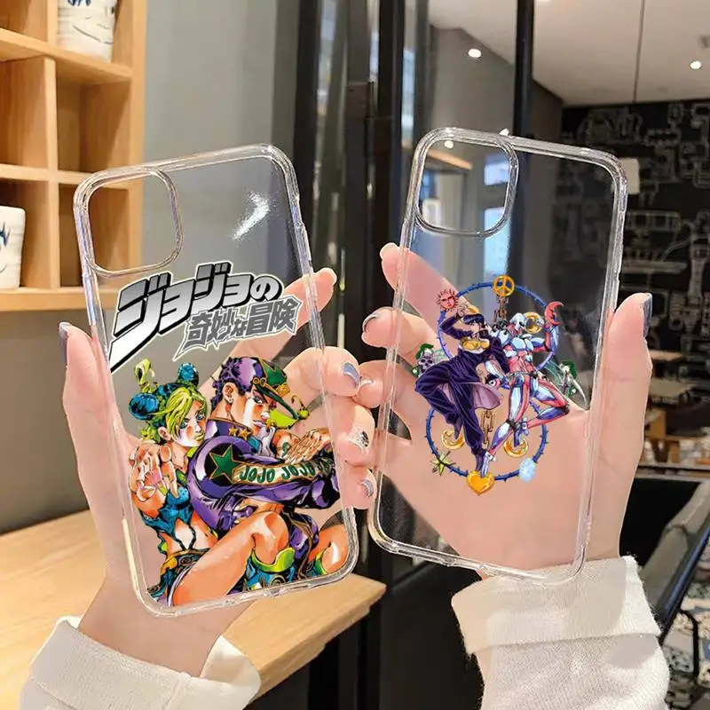 

Anime JoJos Bizarre Adventure Phone Case Transparent soft For iphone 5 5s 5c se 6 6s 7 8 11 12 plus mini x xs xr pro max