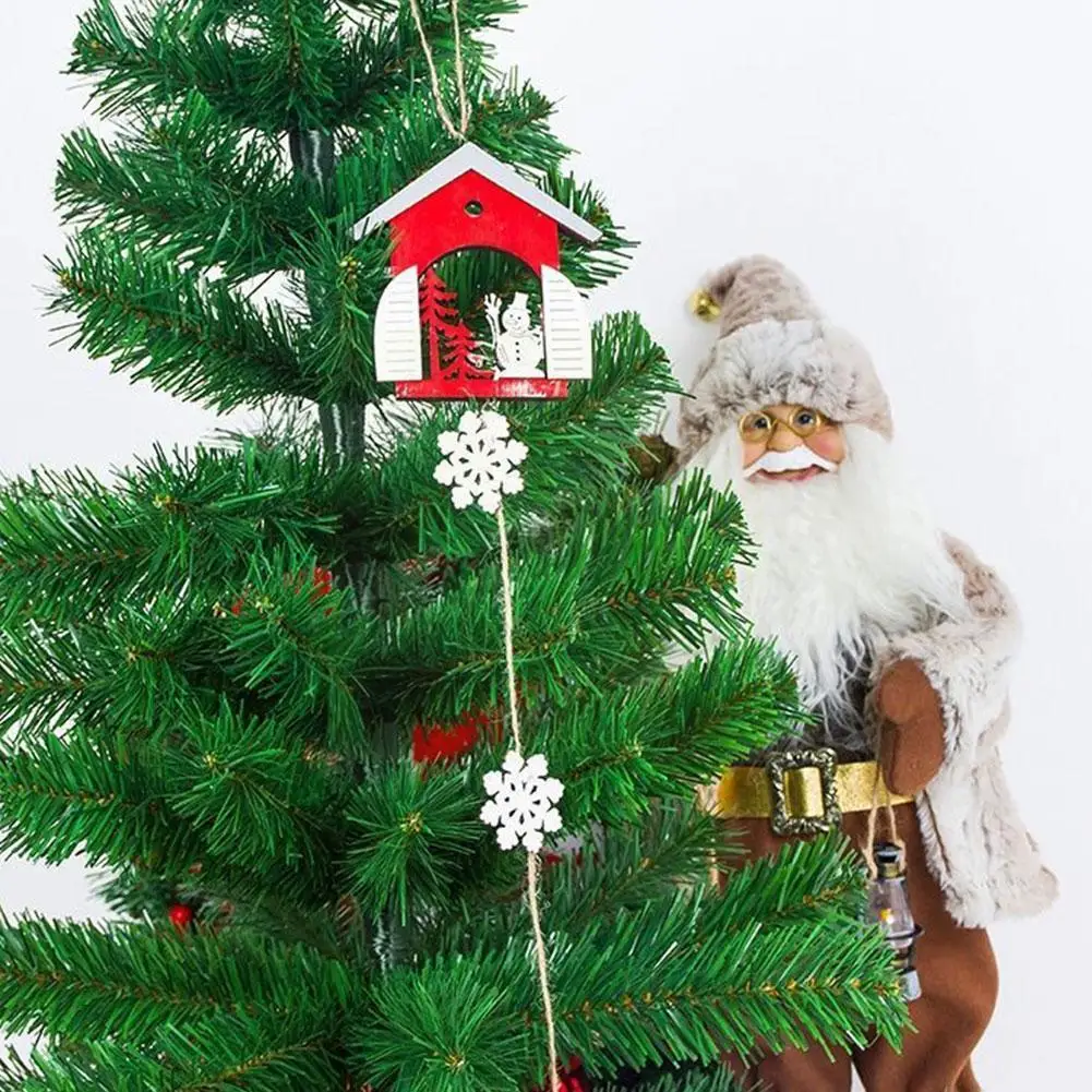 

Рождественские украшения, подвески в виде снежинок, Рождественский деревянный домик, Рождество W7u8