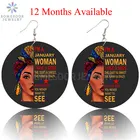 SOMESOOR двусторонняя печать 12 месяцев африканская головная повязка женские обручи черные художественные деревянные висячие серьги Подвеска для женщин Подарки