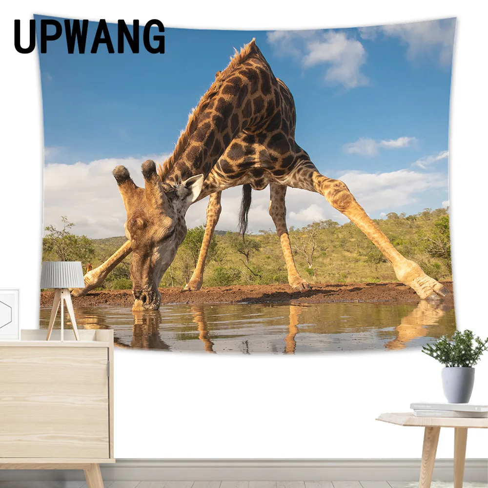 

Гобелен в виде жирафа, Подвесной Настенный Коврик для песчаного пляжа и пикника, палатка для кемпинга, подстилка для сна, простыня из ткани