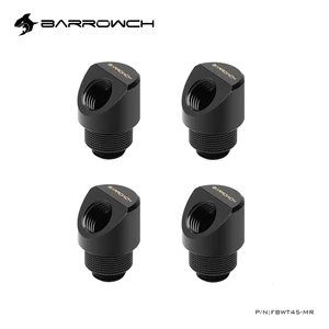 4 шт. BARROWCH G14 дюйма, 45 градусов, 360 градусов, поворотный компьютер, необходимая сборка водяного охлаждения, соединитель, черный, серебристый, технические характеристики