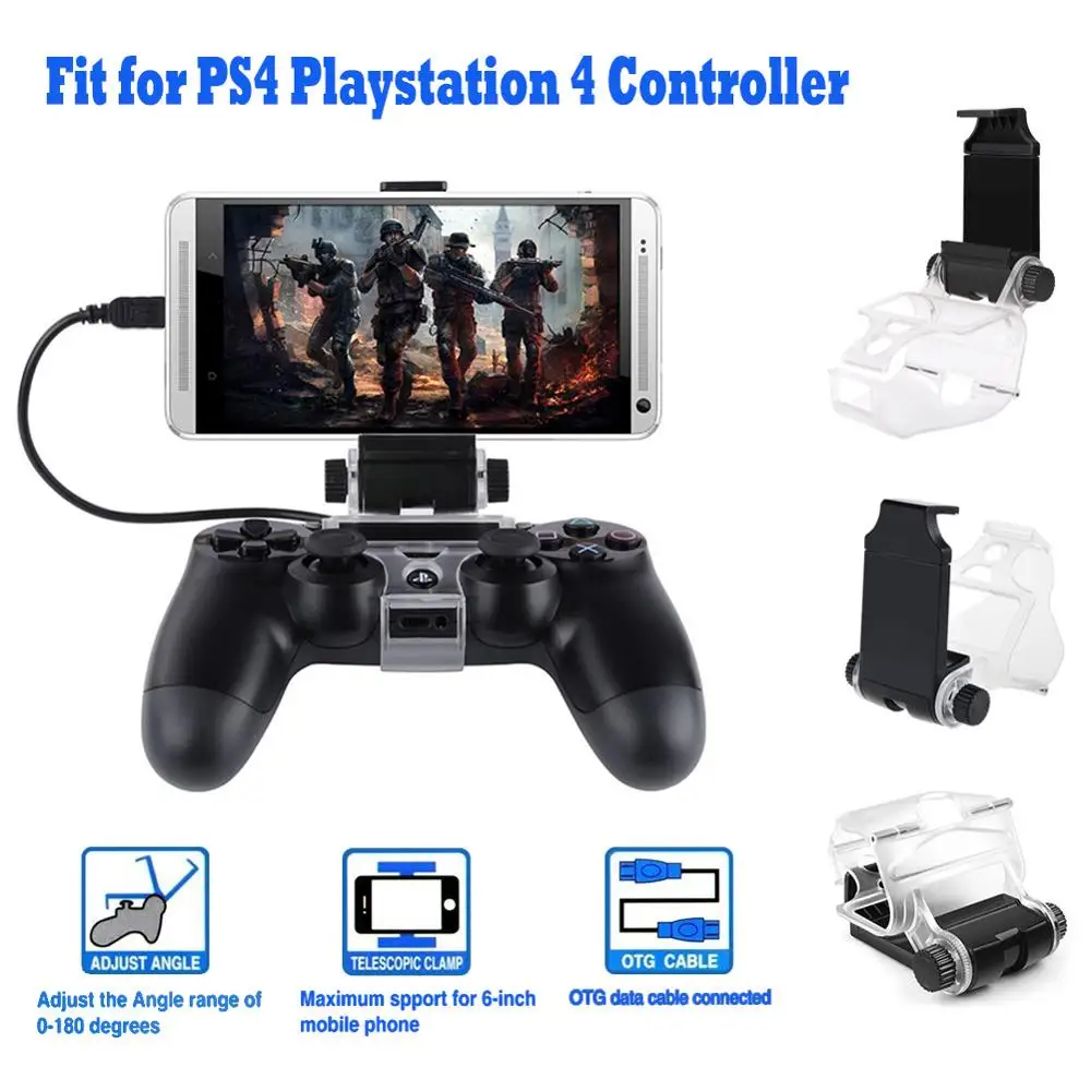 Smart Phone Clip Clamp Stand Bracket PS4 Accessories for PlayStation 4/Slim/Pro Dualshock 4 Controller Holder Joystick Mount | Электроника