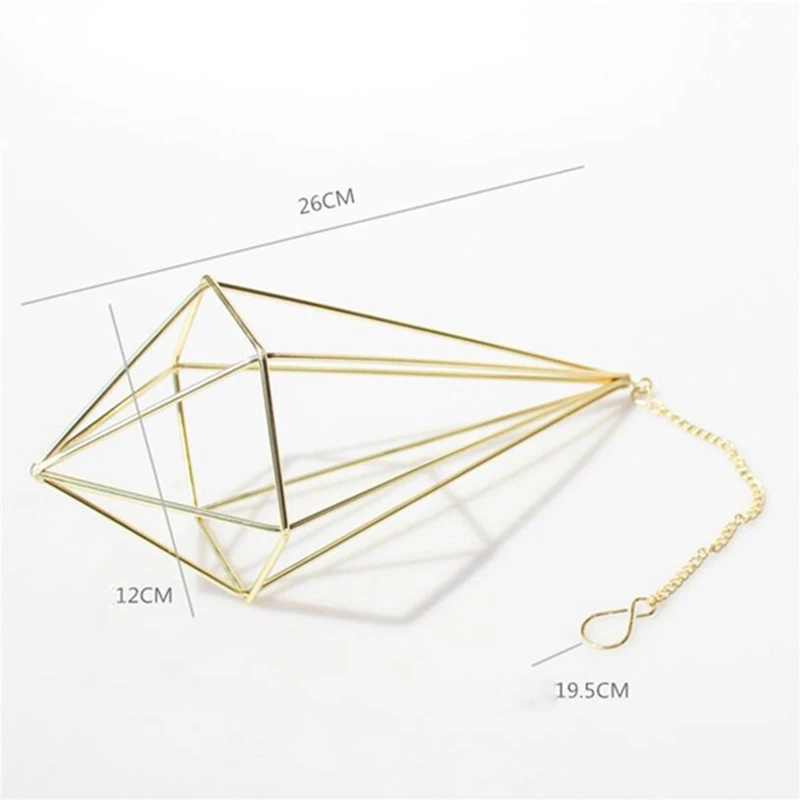 

4 Packs Hanging Air Plant Holder Modern Geometric Planter with Chain Tillandisia Container Himmeli Wall Decoration