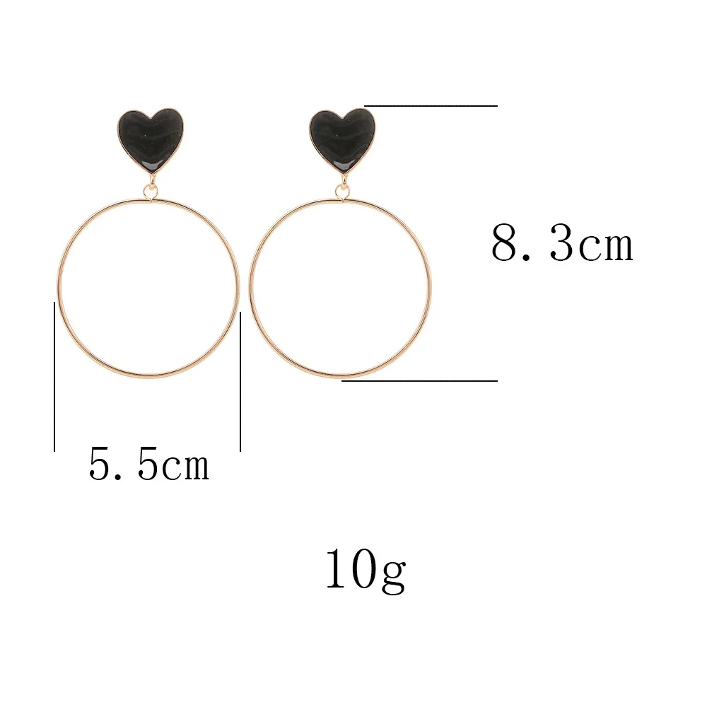YAOLOGE корейские модные золотые большие полые круглые любовные сердца Висячие