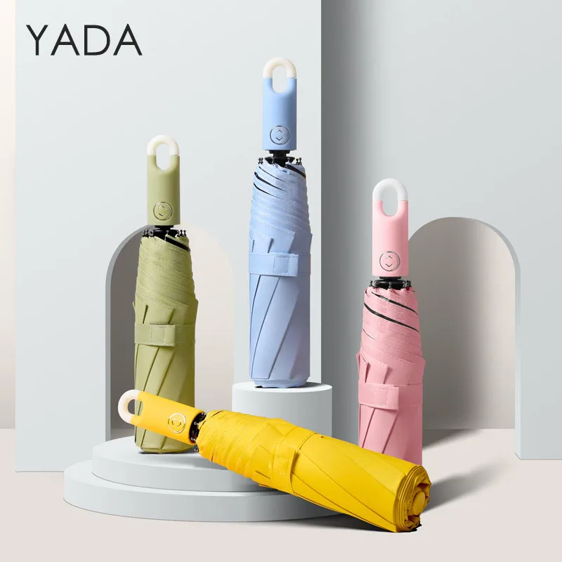 

YADA 2023 Fashion Handle Pure Automatic Umbrella For Women Man UV Rainproof Fold Umbrella Parasol Rain Sun Umbrellas YD200341