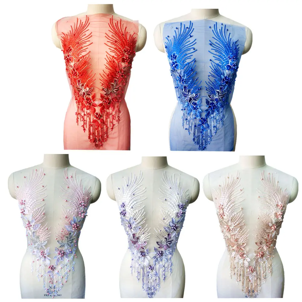 Стразы с вышитыми бусинами синие красные фиолетовые аппликации для свадебного