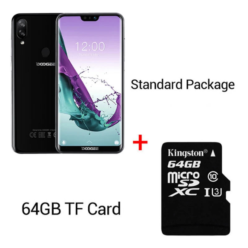 Black n 64GB Card DOOGEE N10 мобильный телефон Octa Core, 3 Гб оперативной памяти, Оперативная память 32GB Встроенная память 5,84 дюймов FHD+ 19:9 Дисплей 16.0MP Фронтальная камера 3360 мАч Android 8,1 4glte - Цвет: Black n 64GB Card