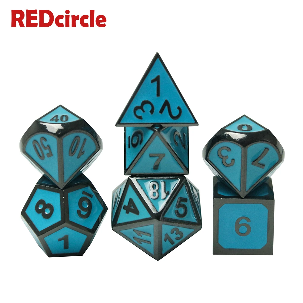 Набор металлических игральных костей большого размера (7 шт.) DND RPGs + 1 шт. сумка D4 D6