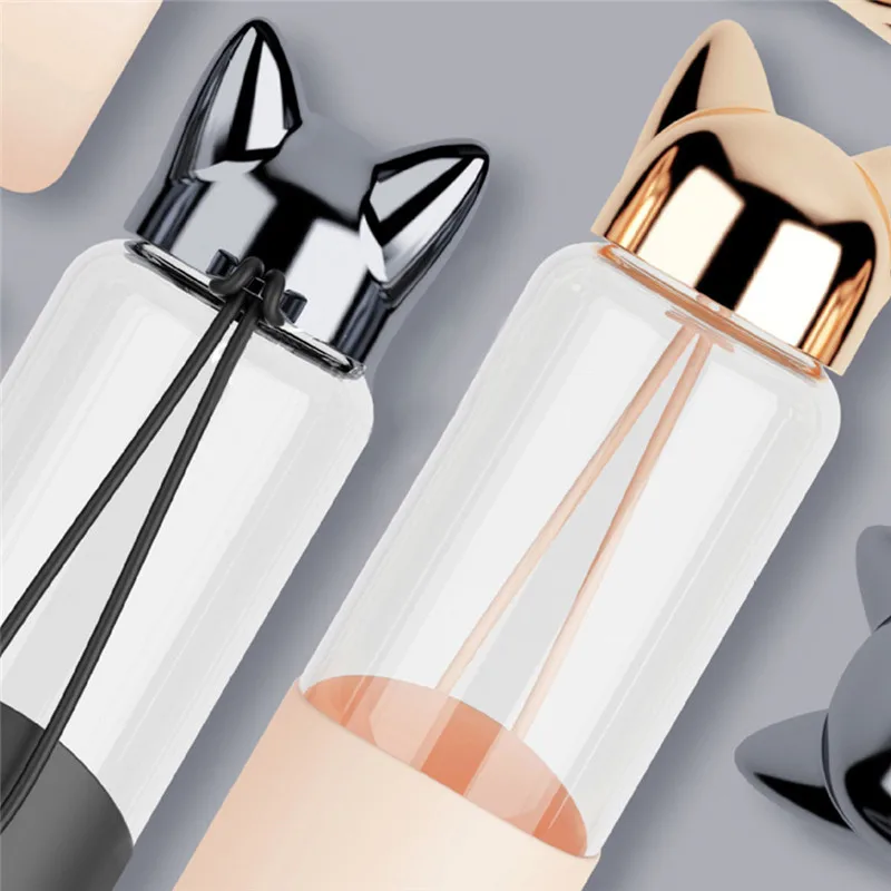 Портативный милые носки с лисой и Стекло бутылка для воды BPA бесплатно 320 мл