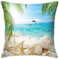 beach starfish seashell pillowcase dolphin sea pillow cover square pillow case home decorative sofa bedroom