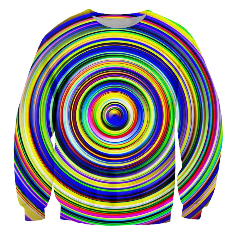 

IFPD Hiphop Streetwear Long Sleeve Pullovers New Fashion Men's Cool Print Abstract Color Swirl Dizzy 3D Plus Size Sweatshirts