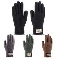 mens gloves winter warm knitted gloves touch screen high quality male mitten thicken wool cashmere solid men cycling gloves