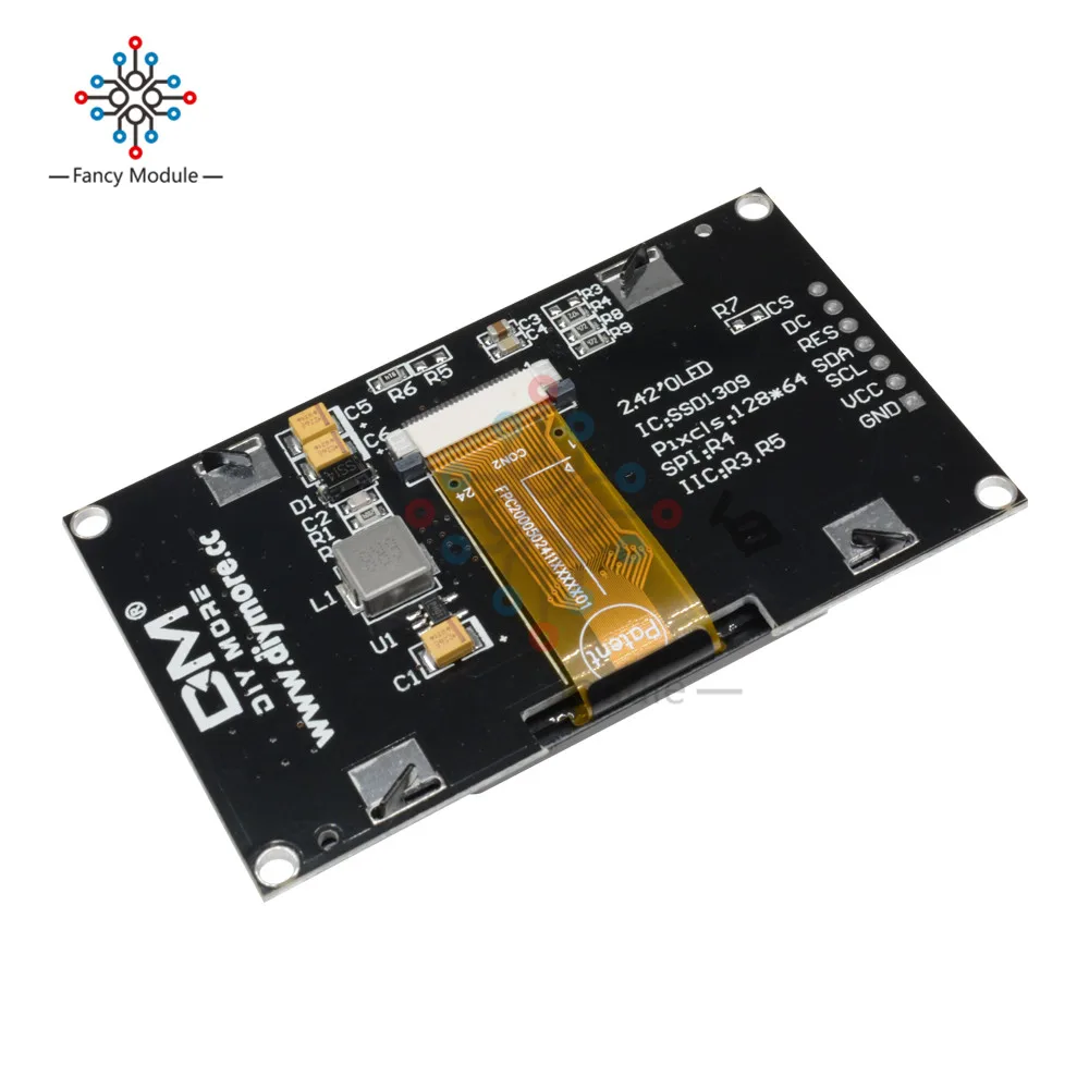 2 42 дюймовый ЖК экран 12864 oled дисплей модуль IIC I2C SPI серийный C51 STM32 SSD1309 для Arduino 128X64
