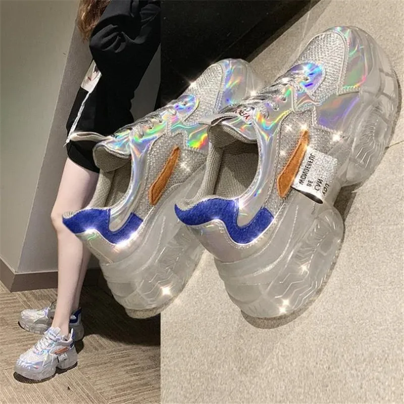 Брендовые весенние трендовые женские прозрачные кроссовки в стиле Харадзюку