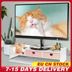 Подставка для монитора под ноутбук, розовая, из ПВХ, с тремя выдвижными ящиками