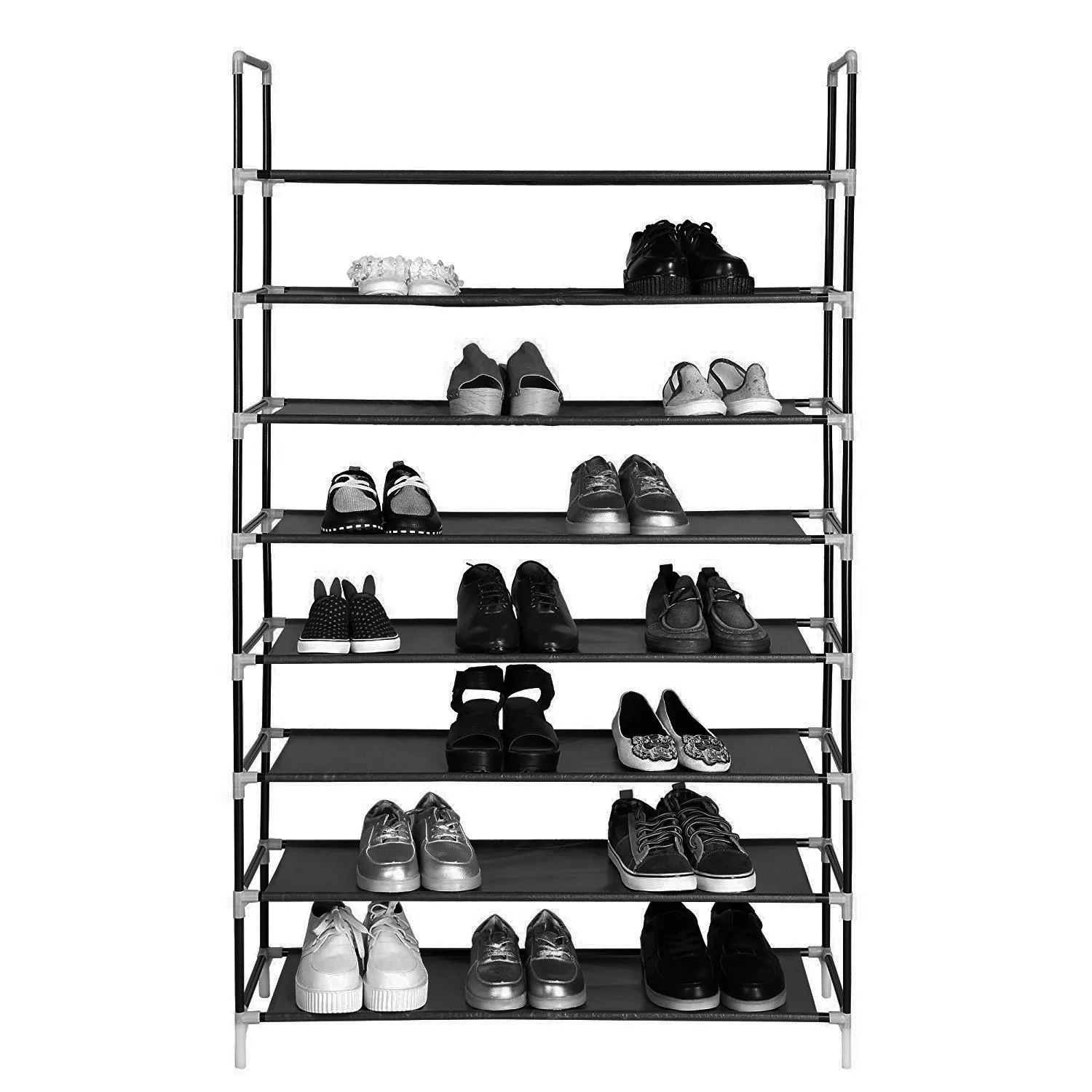 

High Quality 100cm Ultra Large Capacity 8 Layers Non-woven Fabrics And Steel Shoe Rack