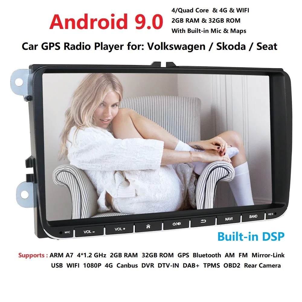 Новинка! " Android 9,0 автомобильный gps-навигатор для VW Volkswagen SKODA GOLF 5 Golf 6 POLO PASSAT B5 B6 JETTA TIGUAN Mirror Link dvr dash