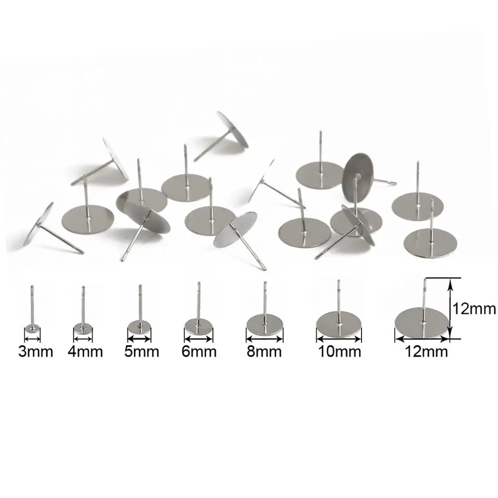 Пустая основа для сережек гвоздиков из нержавеющей стали 3 4 5 6 8 10 12 мм параметры