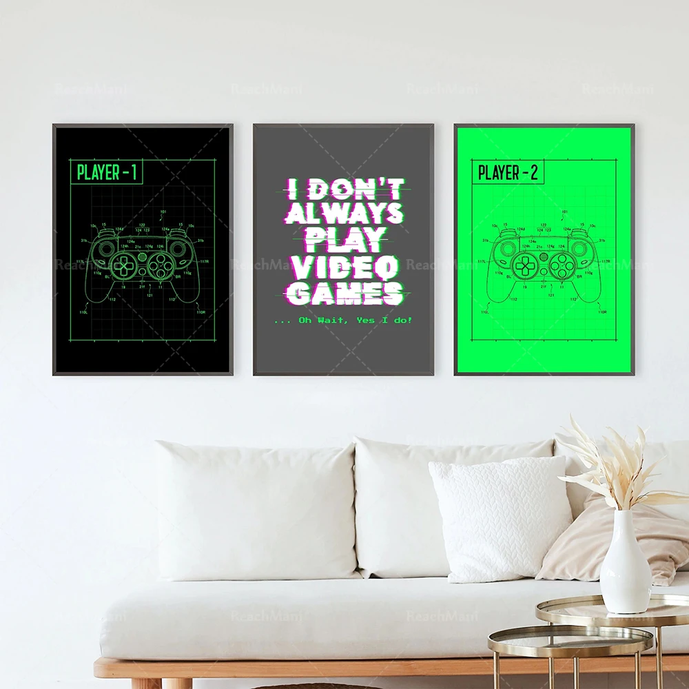

Video game printing, retro game controller wall painting, printable games, wall art decoration posters