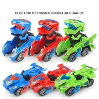 luminous electric dinosour transformed deformation car toy for boy with light voice music childrens educational toys