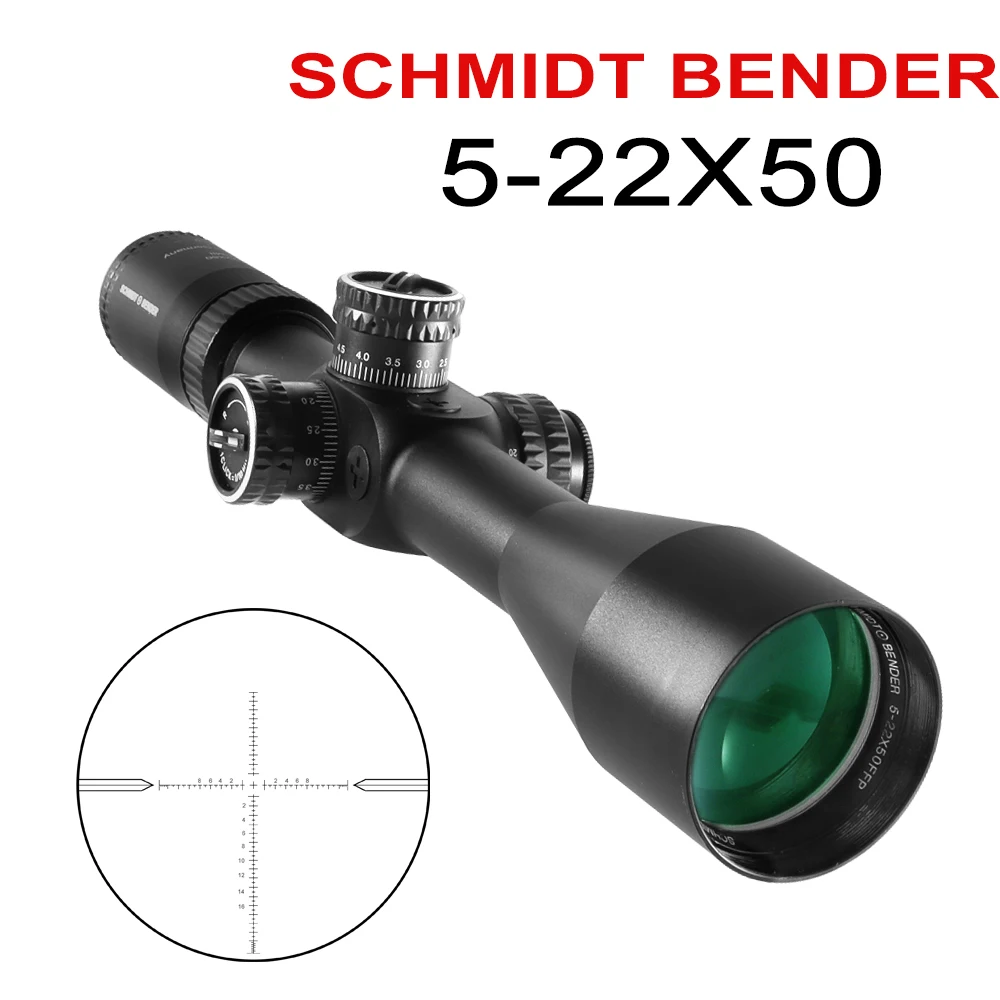 

Schmidt Bender 5-22x50 FFP First Focal Plane Whith Hunting Rifle Scope Optic Sniper for Outdoor Shooting