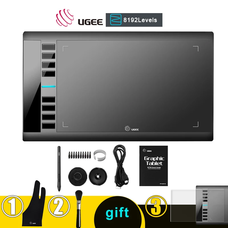 UGEE M708 V3 графический планшет 8192 уровней цифровой графический планшет активный графический планшет для рисования Инструменты для рисования подарки детям