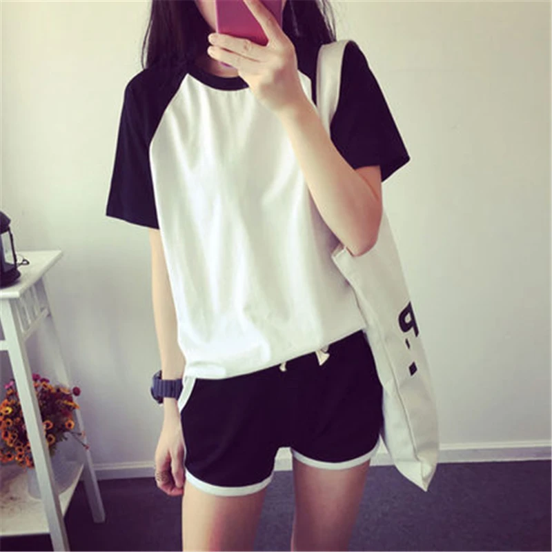 Летний спортивный костюм для женщин женские костюмы комплект из двух предметов